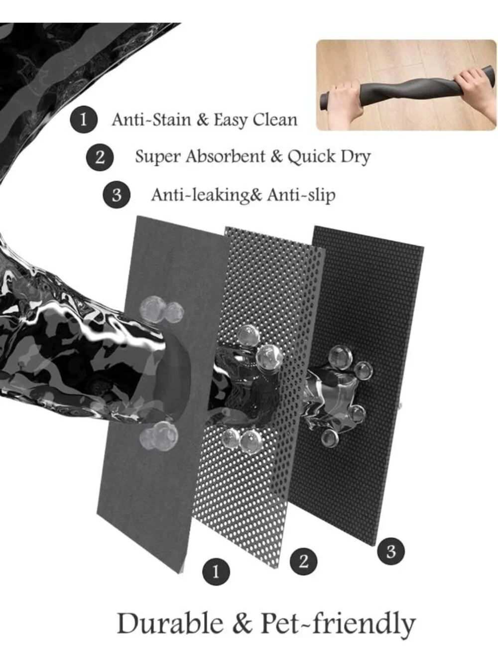 Absorbent Dog Feeding Mat - Quick Dry, Stain-Resistant, 16